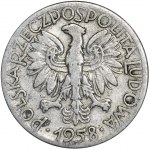 5 złotych 1958 Rybak - wąska ósemka