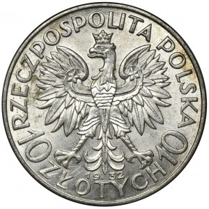 Głowa Kobiety, 10 złotych Londyn 1932