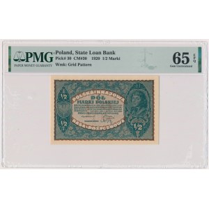 1/2 marki 1920 - PMG 65 EPQ