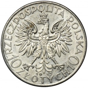 Głowa Kobiety, 10 złotych Warszawa 1933