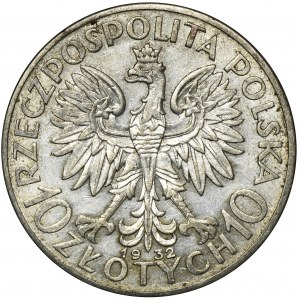 Głowa Kobiety, 10 złotych Londyn 1932