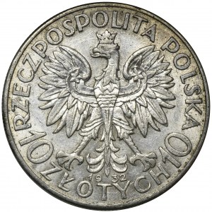 Głowa Kobiety, 10 złotych Londyn 1932