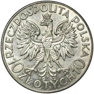 Głowa Kobiety, 10 złotych Londyn 1932