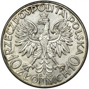 Głowa Kobiety, 10 złotych Londyn 1932