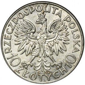 Głowa Kobiety, 10 złotych Londyn 1932