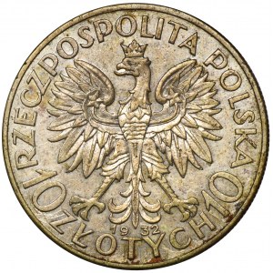 Głowa Kobiety, 10 złotych Londyn 1932