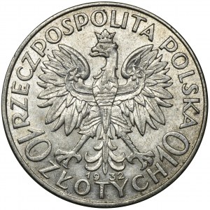 Głowa Kobiety, 10 złotych Londyn 1932