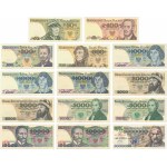Zestaw banknotów PRL 50- 5 milionów 1979-95 (14 szt.)