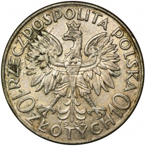 Głowa Kobiety, 10 złotych Londyn 1932