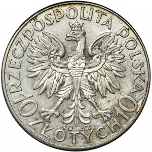 Głowa Kobiety, 10 złotych Londyn 1932