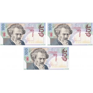 Zestaw, PWPW, znaczek 14.5 złotych, 100. rocznica utworzenia PWPW, Paderewski (3 szt.)