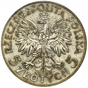 Głowa Kobiety, 5 złotych Warszawa 1933