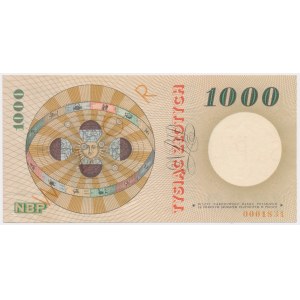 1.000 złotych 1965 - WZÓR - A - nadruk pomarańczowy