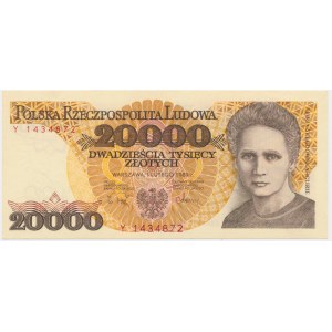 20.000 złotych 1989 - Y - rzadka seria