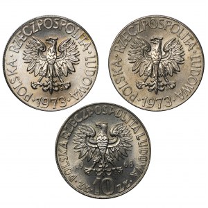 Zestaw, 10 złotych Tadeusz Kościuszko i Mikołaj Kopernik (3 szt.)