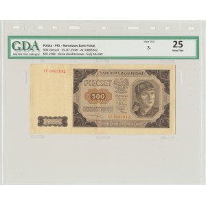 500 złotych 1948 - AU - GDA 25