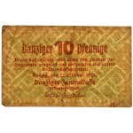 Danzig, 10 Pfennige 1923 October - watermark ZIGZAG -