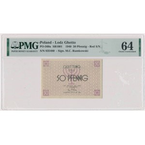 50 Pfennig 1940 - red serial number - PMG 64
