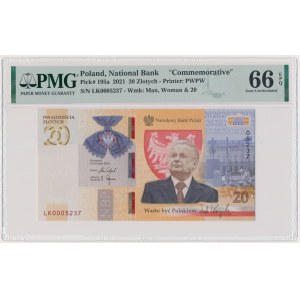 20 złotych 2021 - L. Kaczyński - PMG 66 EPQ