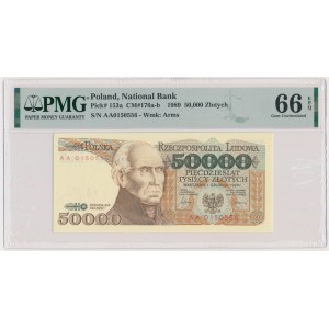 50.000 złotych 1989 - AA - PMG 66 EPQ - POSZUKIWANA