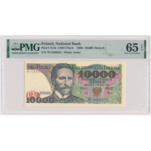 10.000 złotych 1988 - W - PMG 65 EPQ - pierwsza seria rocznika