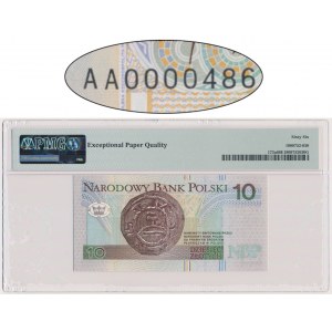 10 złotych 1994 - AA 0000486 - niski numer - PMG 66 EPQ