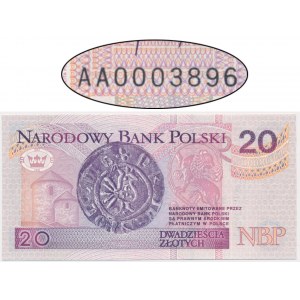 20 złotych 1994 - AA 00003896 - niski numer -