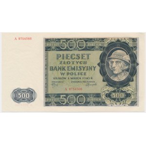 500 złotych 1940 - A -