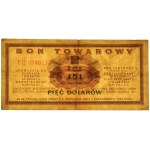 Pewex, 5 dolarów 1969 - FE - PMG 35