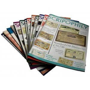 Zestaw magazynów SCRIPOPHILY (13 szt.) - idealny dla kolekcjonera papierów wartościowych