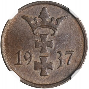 Wolne Miasto Gdańsk, 1 fenig 1937 - NGC MS63 BN