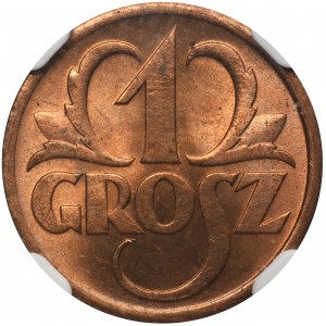 1 grosz 1938 - NGC MS65 RD