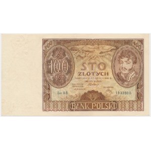 100 złotych 1932 - Ser. AB. - bez dodatkowych znw. -