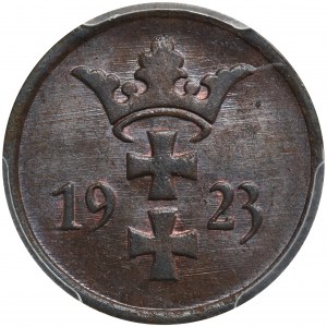 Wolne Miasto Gdańsk, 2 fenigi 1923 - PCGS MS64 BN