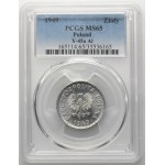 1 złoty 1949 Aluminium - PCGS MS65