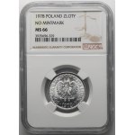 1 złoty 1978 - NGC MS66 - bez znaku mennicy