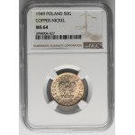 50 groszy 1949 Miedzionikiel - NGC MS64