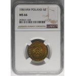 5 złotych 1981 - NGC MS66