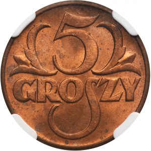 5 groszy 1938 - NGC MS63 RB