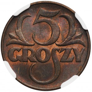 5 groszy 1938 - NGC MS63 BN