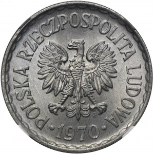 1 złoty 1970 - NGC MS66 - RZADSZY