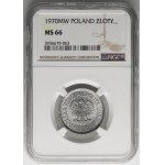 1 złoty 1970 - NGC MS66 - RZADSZY