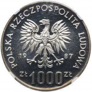 PRÓBA, 1.000 złotych 1987 Miasto Wrocław - WRATISLAVIA - NGC PF69 ULTRA CAMEO