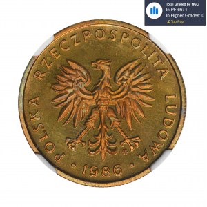 5 złotych 1986 - NGC PF66 - lustrzanka