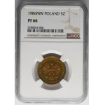 5 złotych 1986 - NGC PF66 - lustrzanka