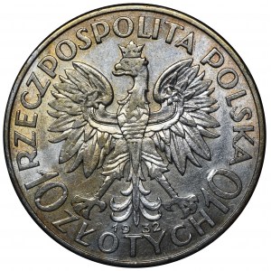 Głowa Kobiety, 10 złotych Londyn 1932