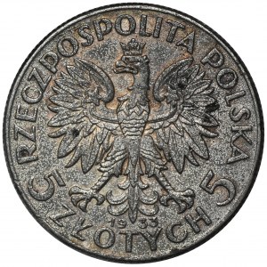 Głowa Kobiety, 5 złotych Warszawa 1933 - fałszerstwo z epoki