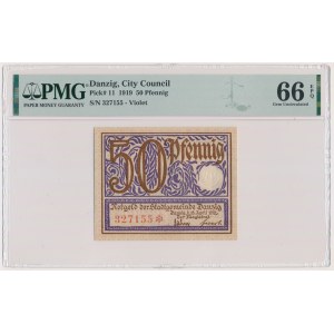 Danzig, 50 Pfennig 1919 - PMG 66 EPQ