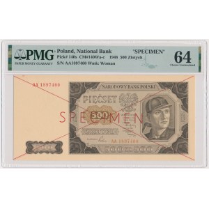 500 złotych 1948 - WZÓR - AA - PMG 64