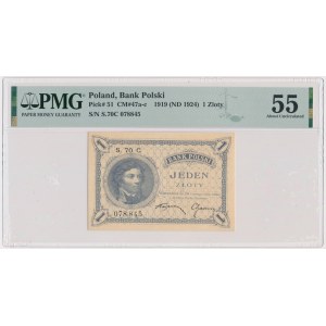 1 złoty 1919 - S.70 C - PMG 55